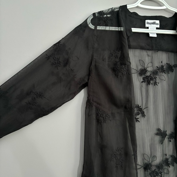 Soft Surroundings Size XS Black Cotton Button Down Long Sleeve - Picture 6 of 11